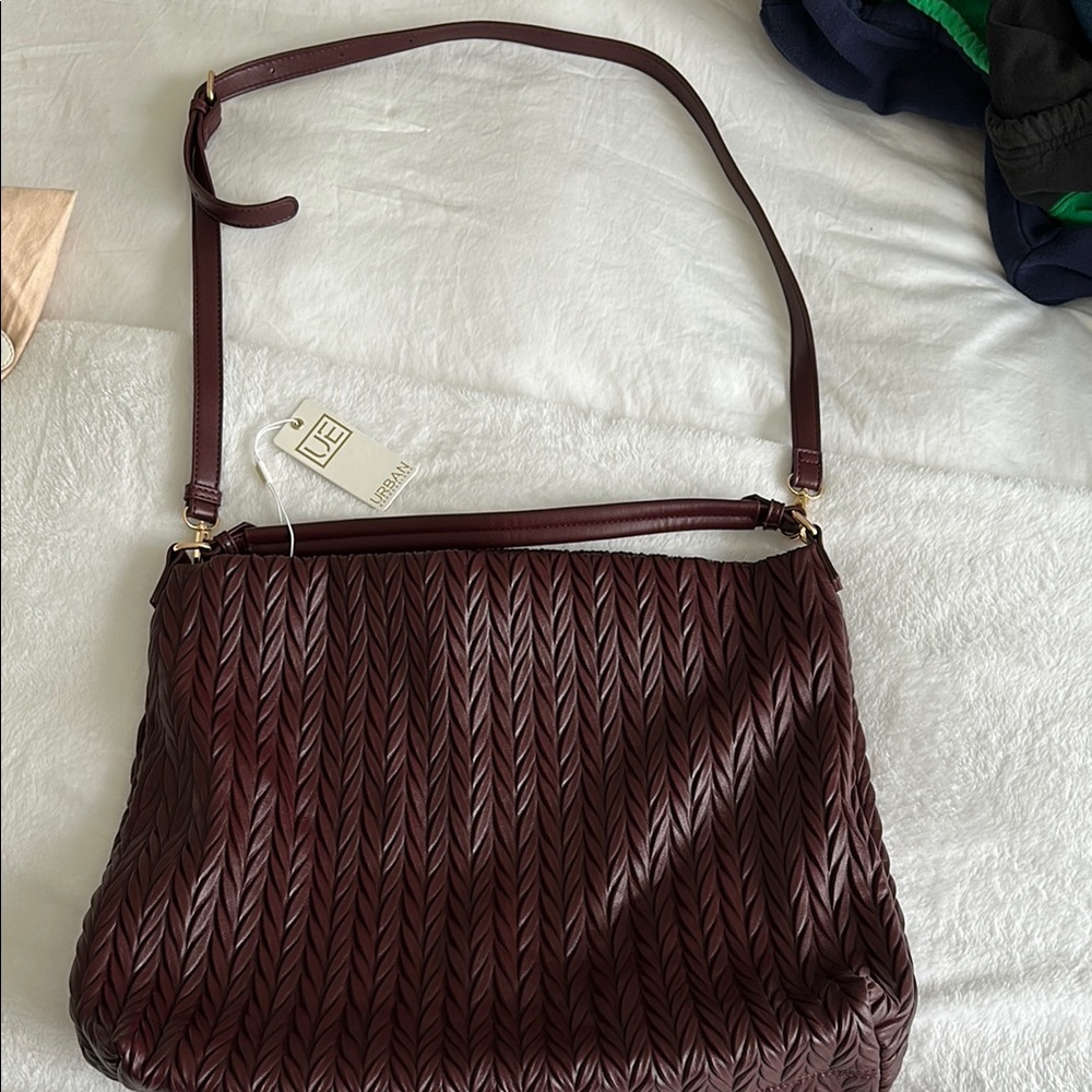 Urban Expressions Brown Quilted Shoulder Bag